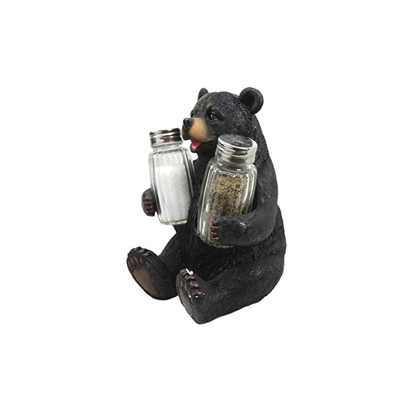 Black Bear Bearly Seasoned Salt & Pepper Shakers Kitchen Decoration