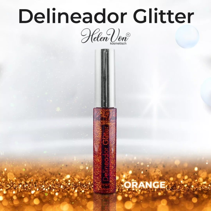 Helen Von Kosmetisch Delineador Glitter Liquido Larga Duracion Brocha Kit