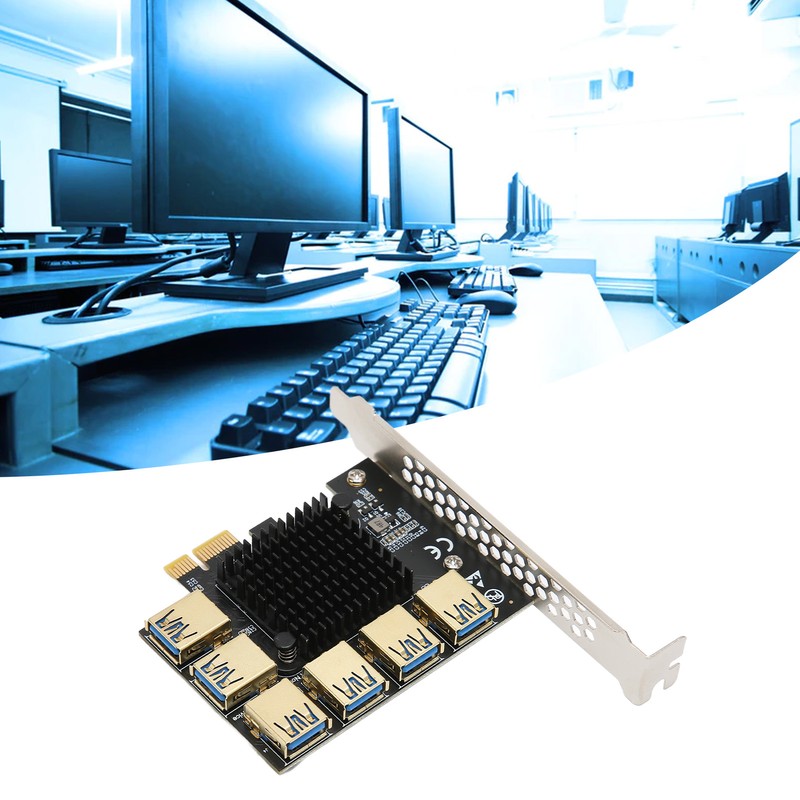 PCI E 1 to 6 Riser Card IC Heat Sink