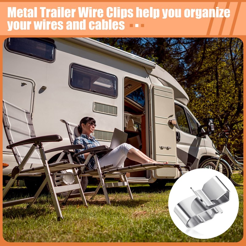 Zhengmy 50 Pcs Trailer Frame Wire Clips Stainless Steel Metal