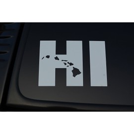 Hawaii HI State Flag Vinyl Sticker Decal Aloha Hawaiian Islands Choose Color&Size (V220) (4" X 3", White)