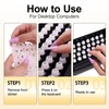Raised Keyboard Stickers for Long Nails with Letters, Soft Silicone