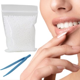 100g Temporary Tooth Filling, 1PC Plastic Tweezers, Thermal Bonded Tooth Repair Beads, Ideal for Fixing and Filling Teeth -Temporary Tooth Replacement, Cosmetic Teeth Veneere