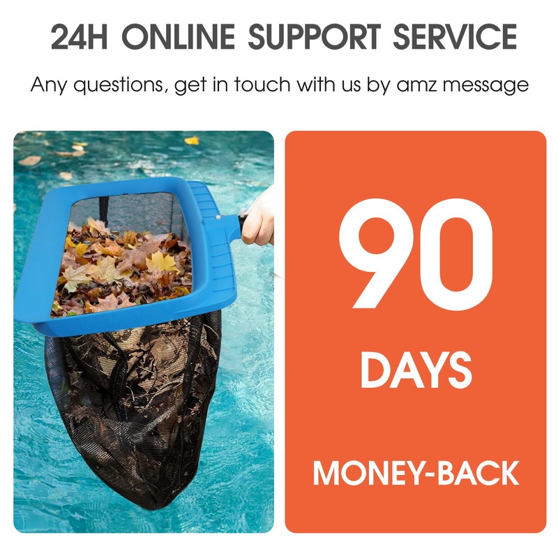 TidyMister Pool Skimmer Net with Self-Repair Fine Nylon Mesh Bag,