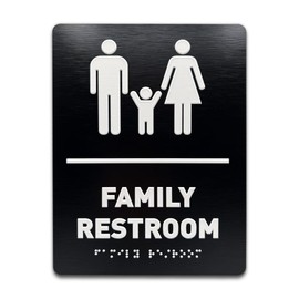 G101B Unisex Restroom ID Sign ADA Compliant 36 Color Options (Kensington Maple)