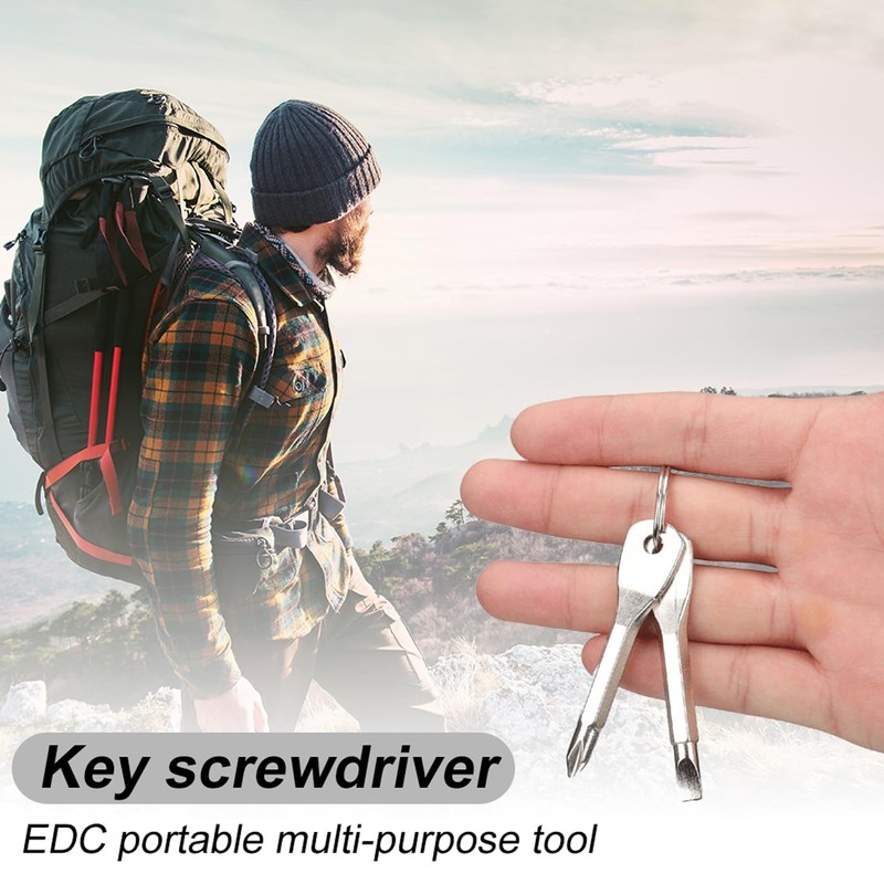 Mesee 8 Pieces Pocket Keychain Screwdrivers, Key Chain Flathead &