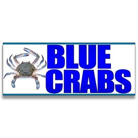 Blue Crabs Vinyl Banner 5 Feet Wide by 2 Feet Tall