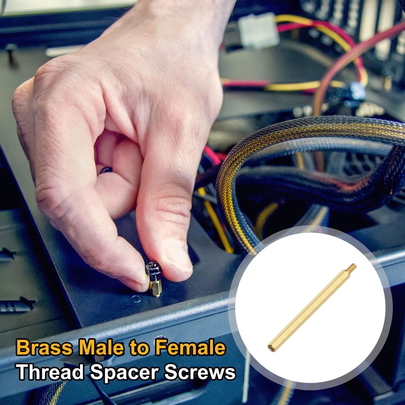 uxcell 25Pcs Male to Female Thread Spacer Screws, M3 x