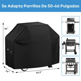 RAMSPIT Cubierta para Parrilla de Barbacoa, 66 Pulgadas Cubierta asador de 300D Oxford Tela,Duradero y Conveniente, Anti-UV Cubierta para Asador,Prueba lágrima,con Bolsa de Almacenamiento Impermeable