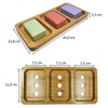 Elegant 3-compartment soap dish made of natural bamboo wood for
