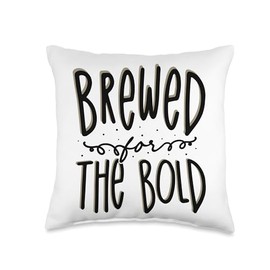 Brewed for the Bold Cold Brew Coffee Quote Iced Coffee Throw Pillow