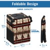 longlugoo Car Trash Can with Lid Western Cowhide Aztec Collapsible