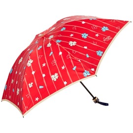 LANVIN en blue (Lanvin on Blue) Flower and Sea Motif Rain Umbrella, Folding Umbrella, Stylish, Floral Pattern, Cute, Women's, red