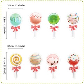 Ercadio 40 Pcs Edible Candyland Cupcake Toppers Lollipop Party Decorations Picks Colorful Lollipop Candy Land Themed Birthday Baby Shower Decorations Candyland Party Decor Supplies