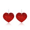 Heart Earrings for Women Valentine Day Rhinestone Red Love Heart