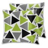 Art Fan-Design Cushion Cover Random Triangles Lime Green Gray Black