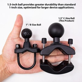 AGEofDMS Universal 38 mm/1.5 inch/C Size Base, Aluminium Clamp Bracket for Round and Corner Tubes 25-50 mm, Compatible with Ram Mounts