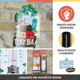 Nostalgic-Art Retro Thermometer 7 x 28 cm Tiki Bar - Gift Idea Bar Accessory Metal Vintage Design
