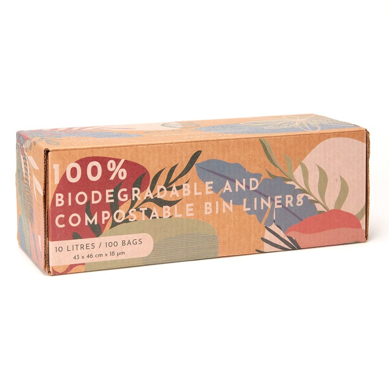 ECO WAVE 100% Biodegradable and Compostable Bin Liners, 10 litres,