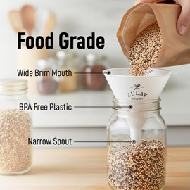 Zulay Kitchen 3-Piece Plastic Funnel Set - Large, Medium, and Small Kitchen Funnels Pouring Spout - for Filling Bottles Water Liquid, Protein Powder, Food Grade Cooking, Drink, Paint, Lotion, Kids