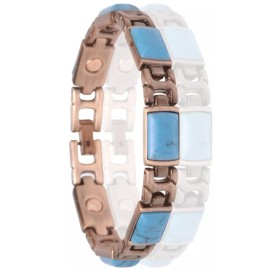 Shameg Magnetic Link Turquoise Stone Bracelet Arthritis Pain Relieve Trendy New