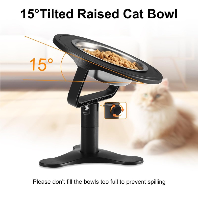 Cozioz Elevated Cat Bowls, Adjustable Height Stand for Indoor Cats,