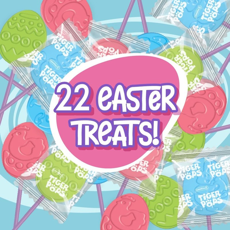 Tiger Pops Assorted Easter Candy Individually Wrapped Bulk Lollipops for