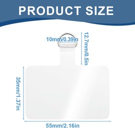 SGERUFZ Pack of 4 Universal Phone Tether Tabs, D-Buckle Phone Lanyard Replacement Part, Phone Lanyard Patches for Safety Drop Protection, Compatible with Most Smartphones (55 x 35 mm) (Transparent)