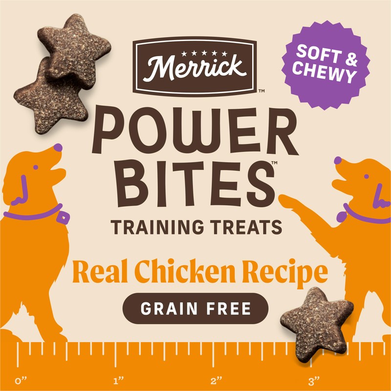 Merrick Power Bites Chicken Recipe Soft Dog Treats, Grain-Free Dog