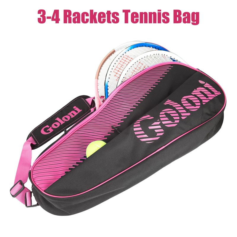 Goloni Tennis Bag 3-4 Racquets with Front Extral Pocket for