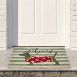 Northlight Natural Coir Rectangular Dachshund Dog Welcome Doormat 18" x 30"