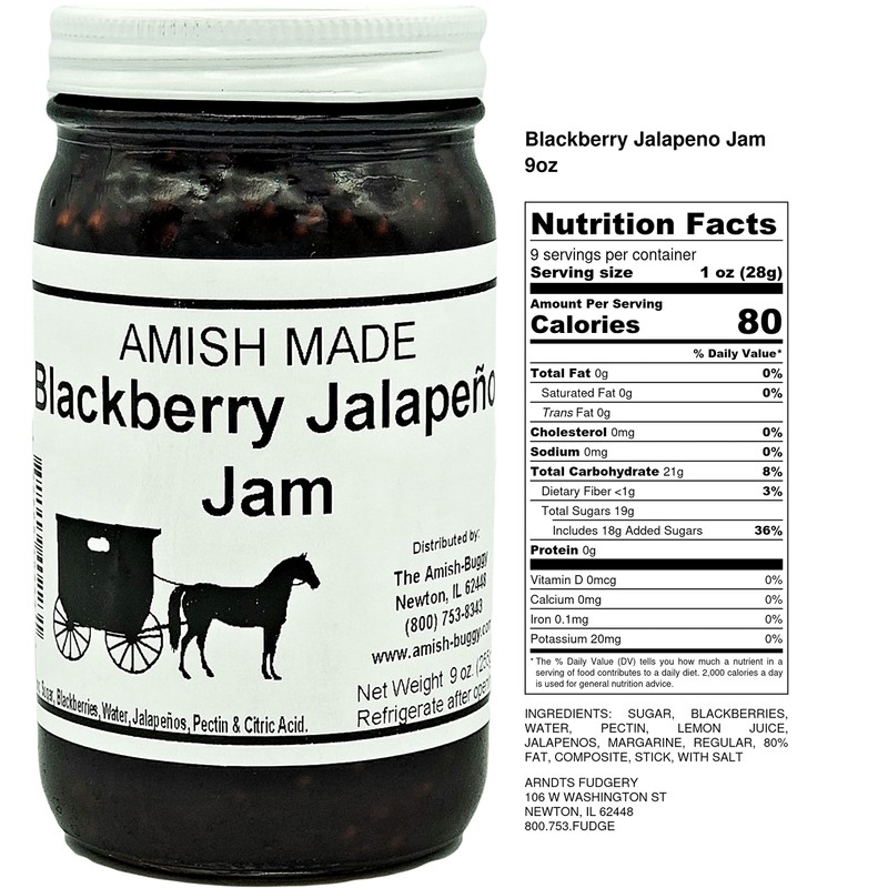 Amish Jam - 8 Oz Jar - Qty 3 (Blackberry