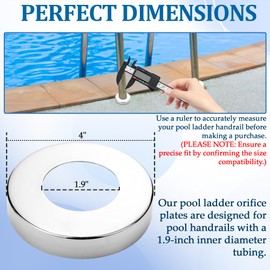 TonGass (6-Pack) Stainless Steel Pool Ladder Escutcheon Plates Fits 1.9" Inner Diameter Tubing Compatible with Inground Above Ground Pool Handrail Ladders Covers Rings