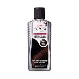 Kiss Express Semi-Permanent Hair Color 100mL (3.5 US fl.oz) (1 Count, Darkest Brown)
