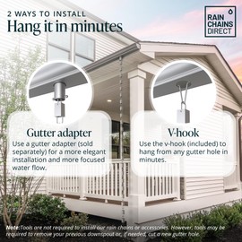 Rain Chains Direct - Square Link Rain Chain - 8.5 FT - Durable Milled Aluminum - Premium Rain Chains for Gutters