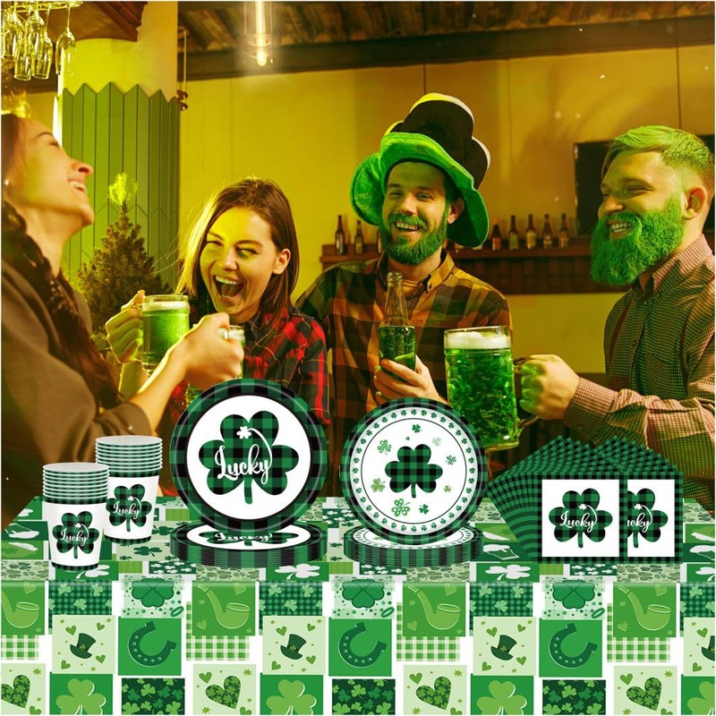 2Pack St. Patrick's Day Tablecloth St. Patrick's Day Lucky Green