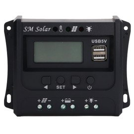 Solar Panel Controller 3 Stage PWM Charging Intelligent Microcontroller ABS Aluminum Plate 12V 24V Solar Charge Controller SEC20(20A)