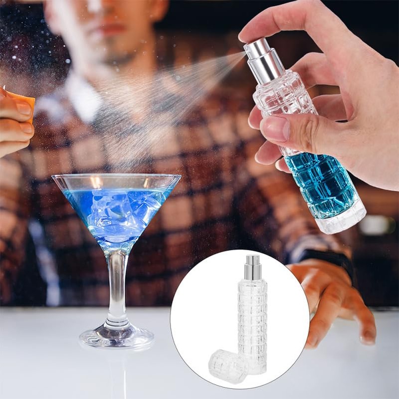 Luxshiny 2Pcs Bitter Essence Spray Bottle: 30Ml Glass Cocktail Atomizer