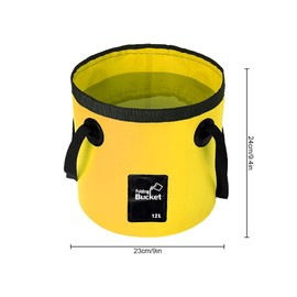 Jagowa 12L Folding Water Bucket,Portable & Collapsible Storage Container for Travel, Hiking & Fishing - Yellow/Blue Colors.