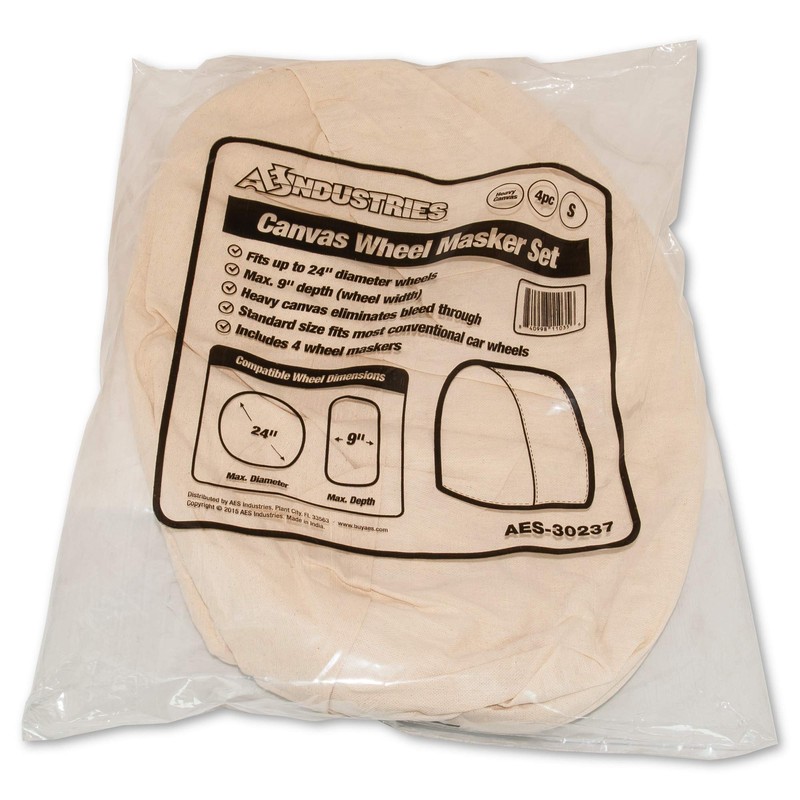 AES Industries 24" Diameter Heavy Canvas Wheel Paint Masker/Protection 4