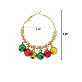 Bohue Jingle Bells Big Hoop Earrings Tinkle Bell Tassel Hoop Huggie Earring Cute Ornament Dangle Drop Earrings Christmas Holiday Party Favors for Women