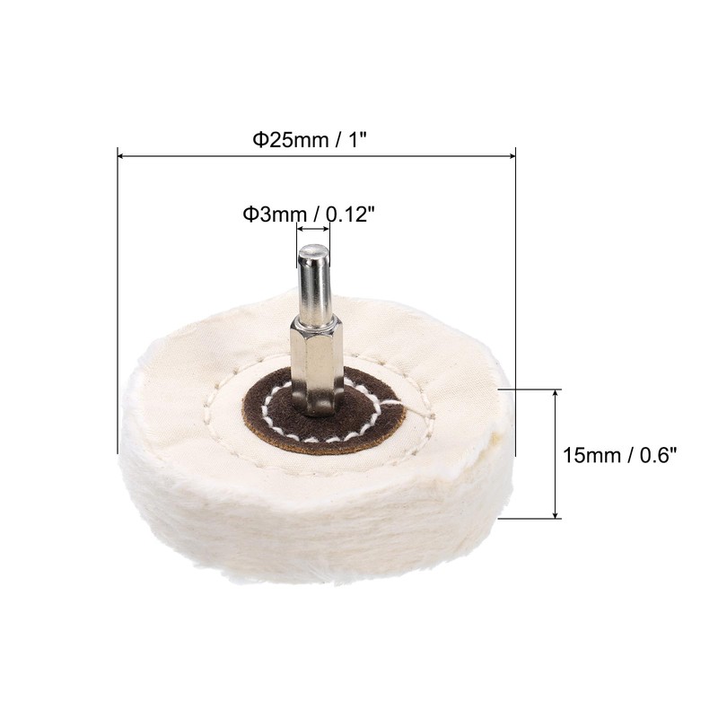 uxcell 3-Inch Buffing Polishing Pad Wheel Cotton with 15/64-inch Handle