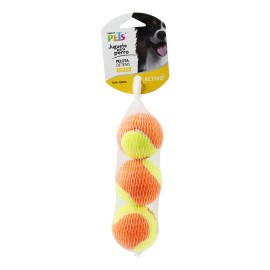 Pelotas Tenis Bicolor Chicas 3pza 2 Diamet Perro Fancy Pets Color Verde