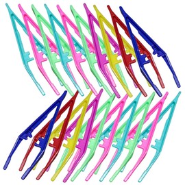 WOONEKY 30pcs Plastic Eyebrow Tweezers Ergonomic Eye Brow Grooming Tools Lightweight Precision Tweezers for Makeup and Eyebrow Trimming for Salon and Diy Beauty