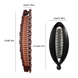 OUDQFCJ 4 Pcs Banana Clip for Thick Hair, Retro Hair Accessory, Hair Comb, Vintage Fishtail, Hair Clips for Women and Girls