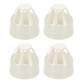 PATIKIL 4 Pcs PVC Drain Pipe Vent Cap, 3 Inch Vent Pipe End Cap Cover Roof Round Chimney Air Vent Covers for DWV Pipe Fitting Ventilation Exhaust System, White