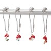 FREEBLOSS 12Pcs Shower Curtain Hooks Rings with Mushrooom Pendant Rust