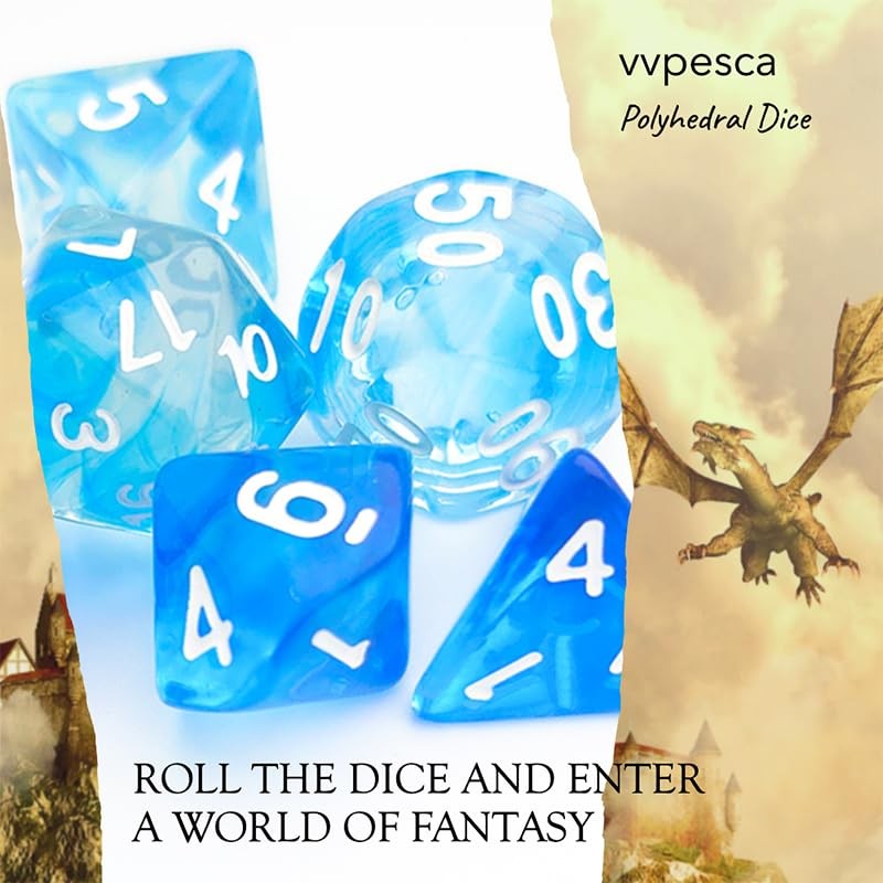 vvpesca DND Dice Set of 7 – Polyhedral Dice Set