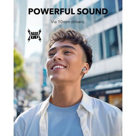 MANHA Touch Screen Earbuds, Active Noise Cancelling True Wireless Stereo Bluetooth 5.3 Waterproof LED Smart Screen Earbuds, 30H Long Playtime 10mm Drivers with Big Bass, 4 Mics for AI Clear Calls