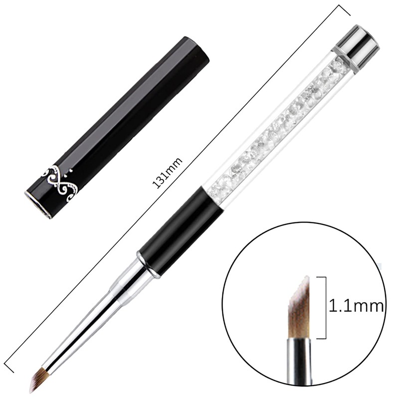 SILPECWEE 3Pcs Ombre Nail Brush, Acrylic Nail Art Brushes, Nail